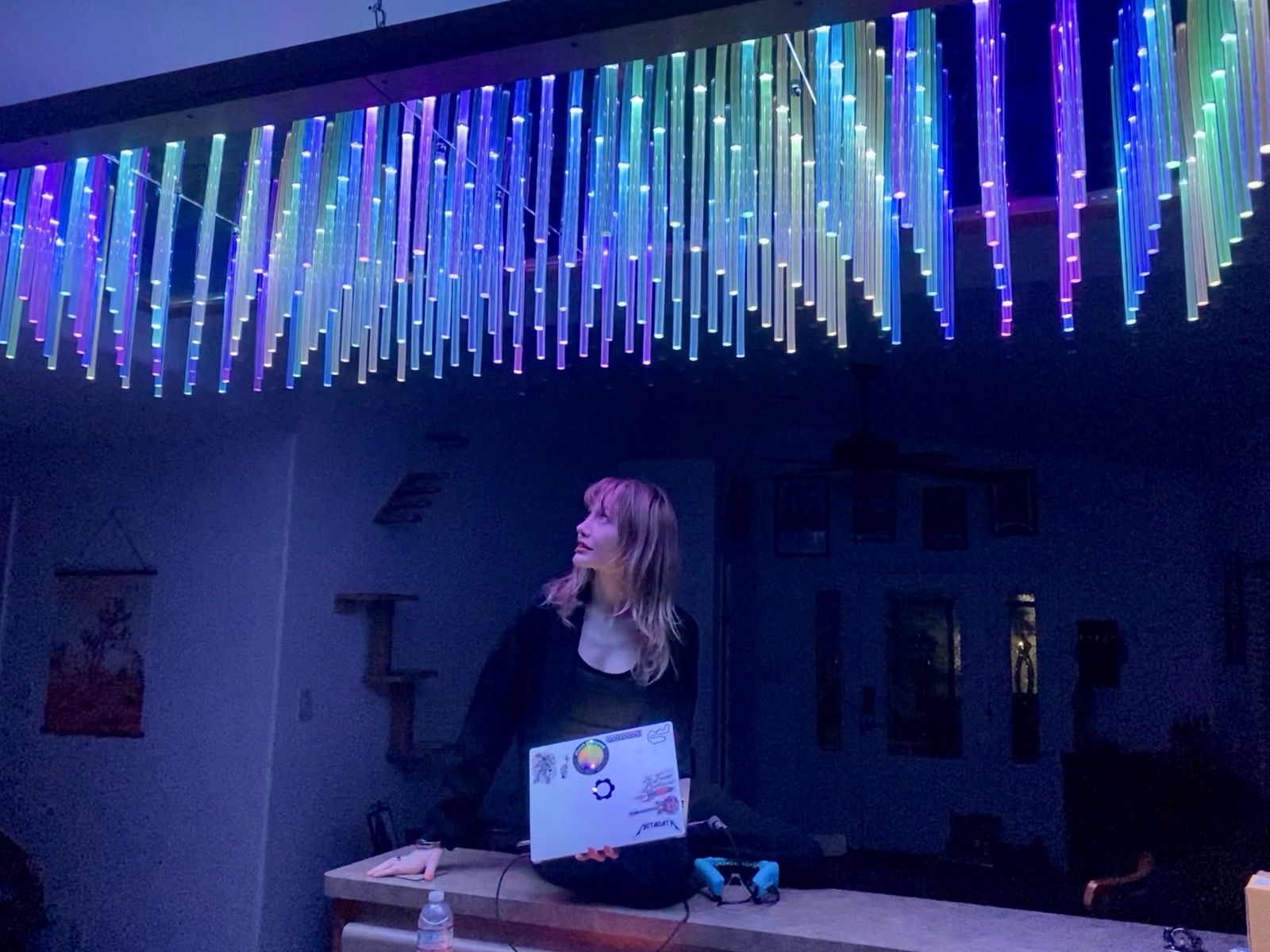 192-rod chime chandelier installation